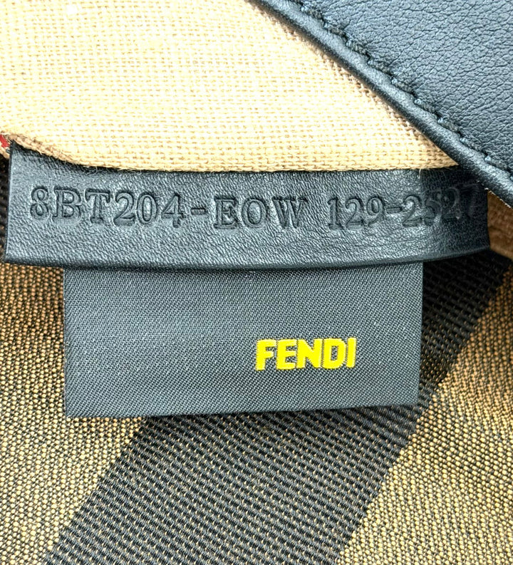 FENDI CLAUDIA CROC EMBOSSED CALFSKIN LEATHER SHOULDER BAG