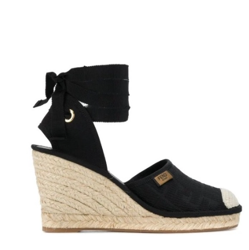 FENDI FF WEDGE HEEL ESPADRILLES