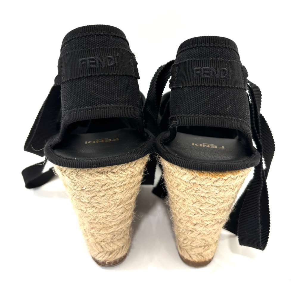 FENDI FF WEDGE HEEL ESPADRILLES