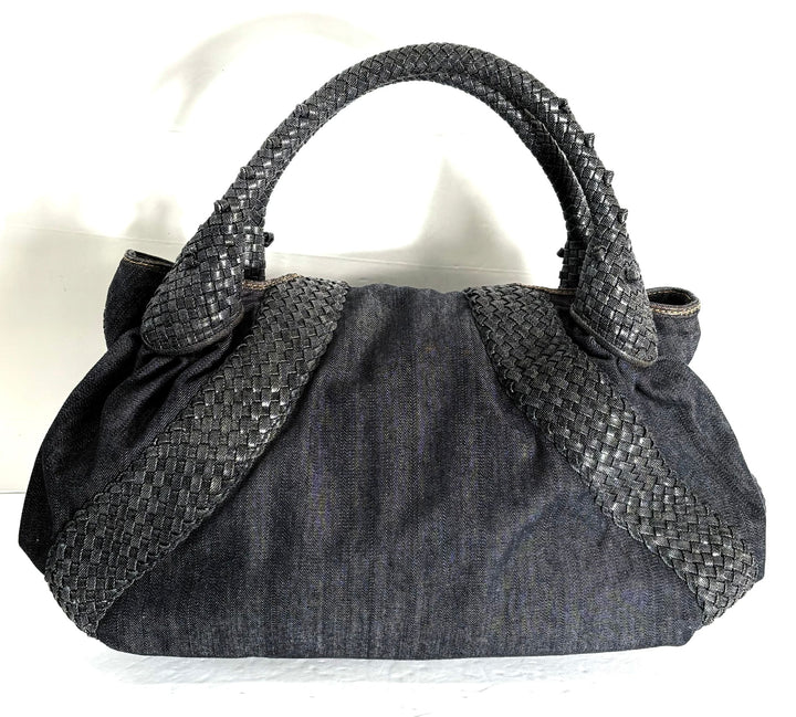 FENDI DENIM &amp; LEATHER  SPY BAG