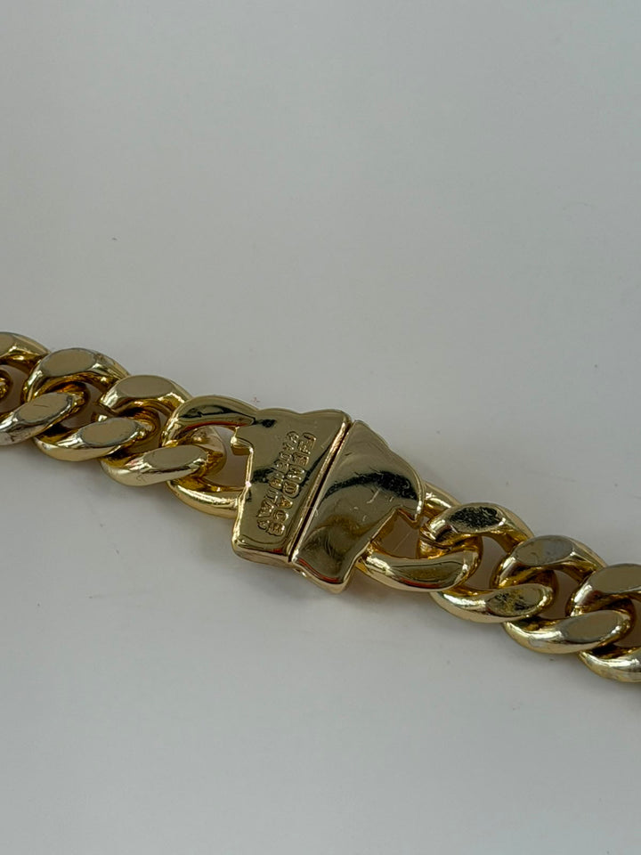 FENDI FENDACE TWO-TONE BRASS CHAIN NECKLACE