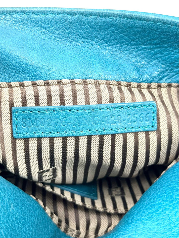 FENDI FF LOGO BUCKLE FENDISTA CALFSKIN LEATHER CROSSBODY BAG