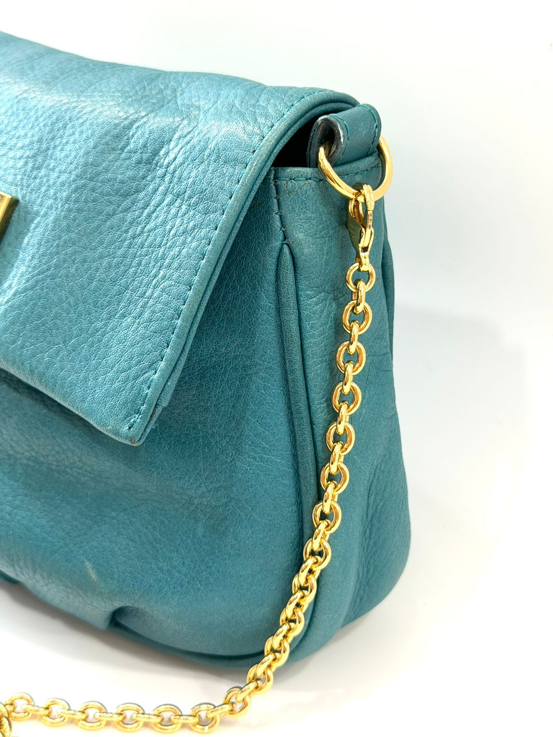 FENDI FF LOGO BUCKLE FENDISTA CALFSKIN LEATHER CROSSBODY BAG