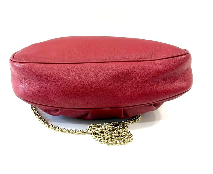 FENDI VITELLO FLAMINGO FENDISTA CALFSKIN LEATHER CHAIN CROSSBODY BAG