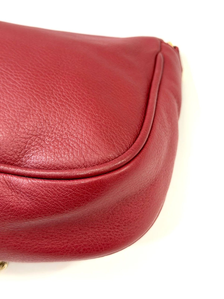 FENDI VITELLO FLAMINGO FENDISTA CALFSKIN LEATHER CHAIN CROSSBODY BAG