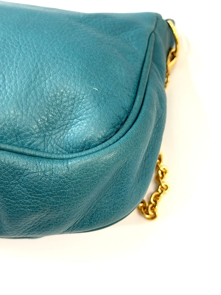 FENDI FF LOGO BUCKLE FENDISTA CALFSKIN LEATHER CROSSBODY BAG