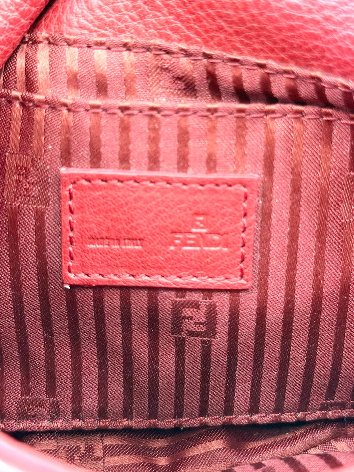 FENDI VITELLO FLAMINGO FENDISTA CALFSKIN LEATHER CHAIN CROSSBODY BAG