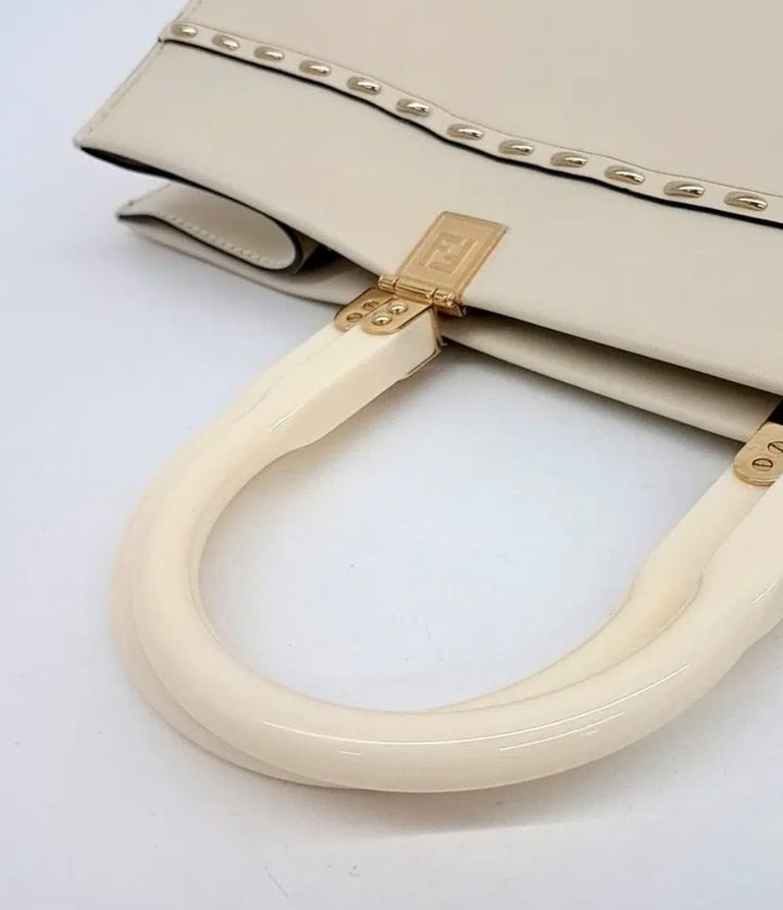 FENDI SUNSHINE MEDIUM CALFSKIN LEATHER SHOPPER TOTE BAG