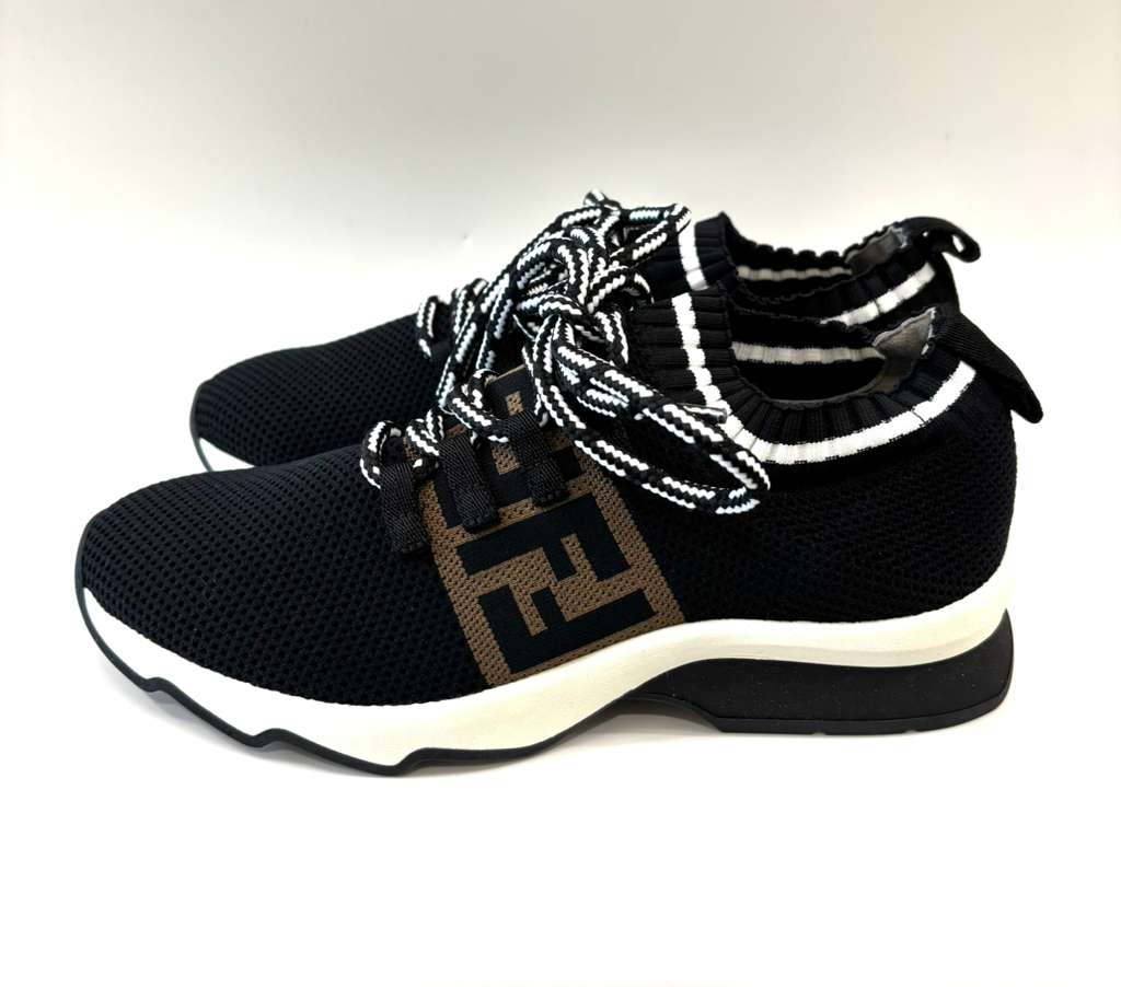 FENDI LOW KNIT FABRIC FF ROCKOKO LOW TOP SNEAKERS