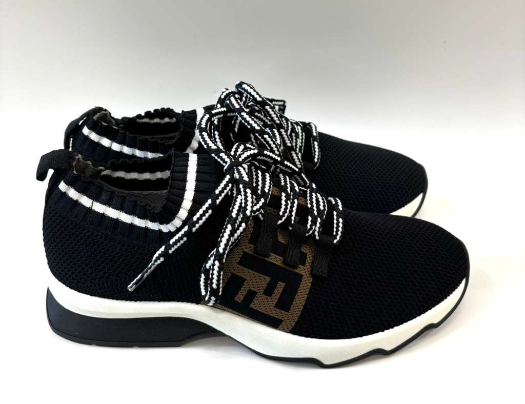 FENDI LOW KNIT FABRIC FF ROCKOKO LOW TOP SNEAKERS