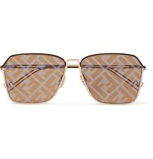 FENDI METAL BAGUETTE SQUARE SUNGLASSES