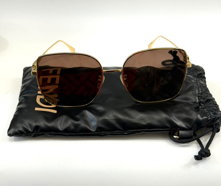 FENDI METAL BAGUETTE SQUARE SUNGLASSES