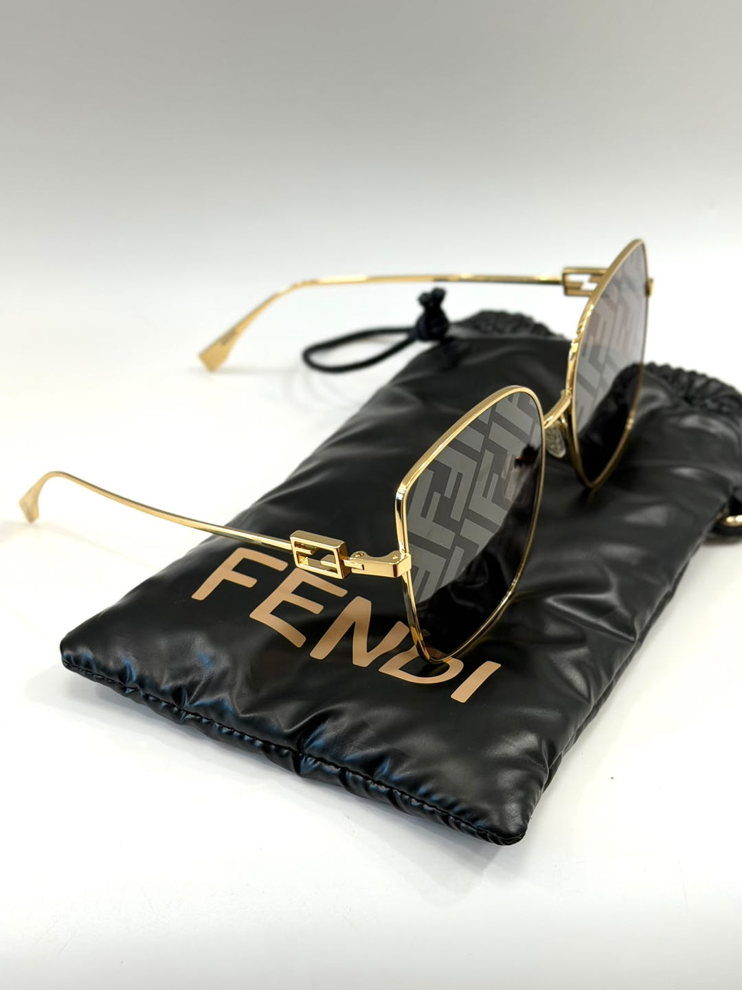 FENDI METAL BAGUETTE SQUARE SUNGLASSES