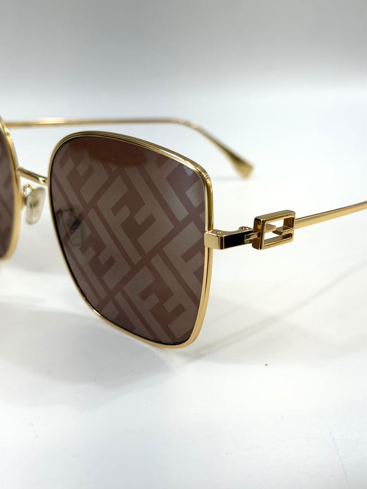 FENDI METAL BAGUETTE SQUARE SUNGLASSES