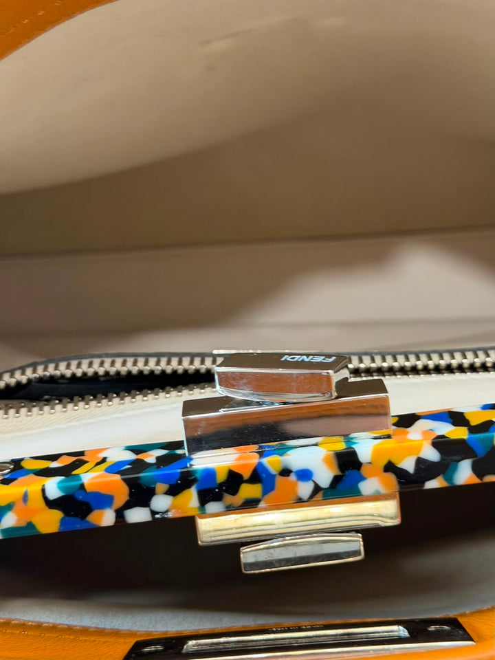 FENDI PEEKABOO NAPPA LEATHER PLEXIGLASS ACCENT SHOULDER  BAG