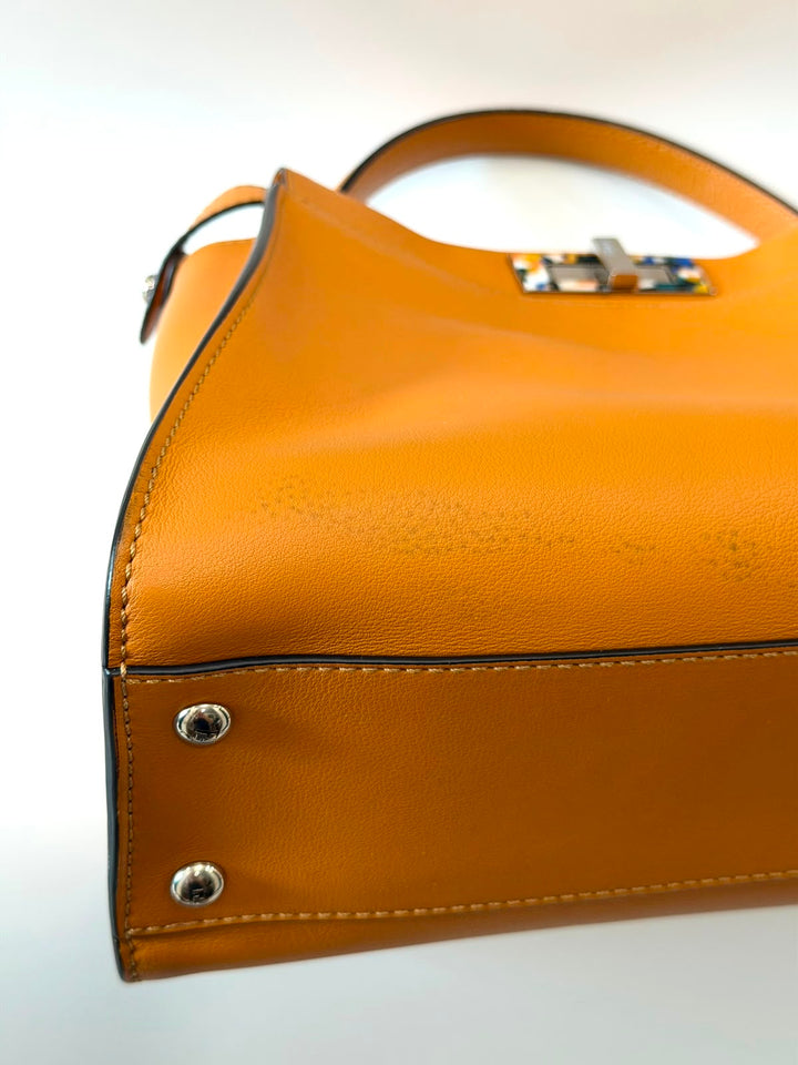 FENDI PEEKABOO NAPPA LEATHER PLEXIGLASS ACCENT SHOULDER  BAG