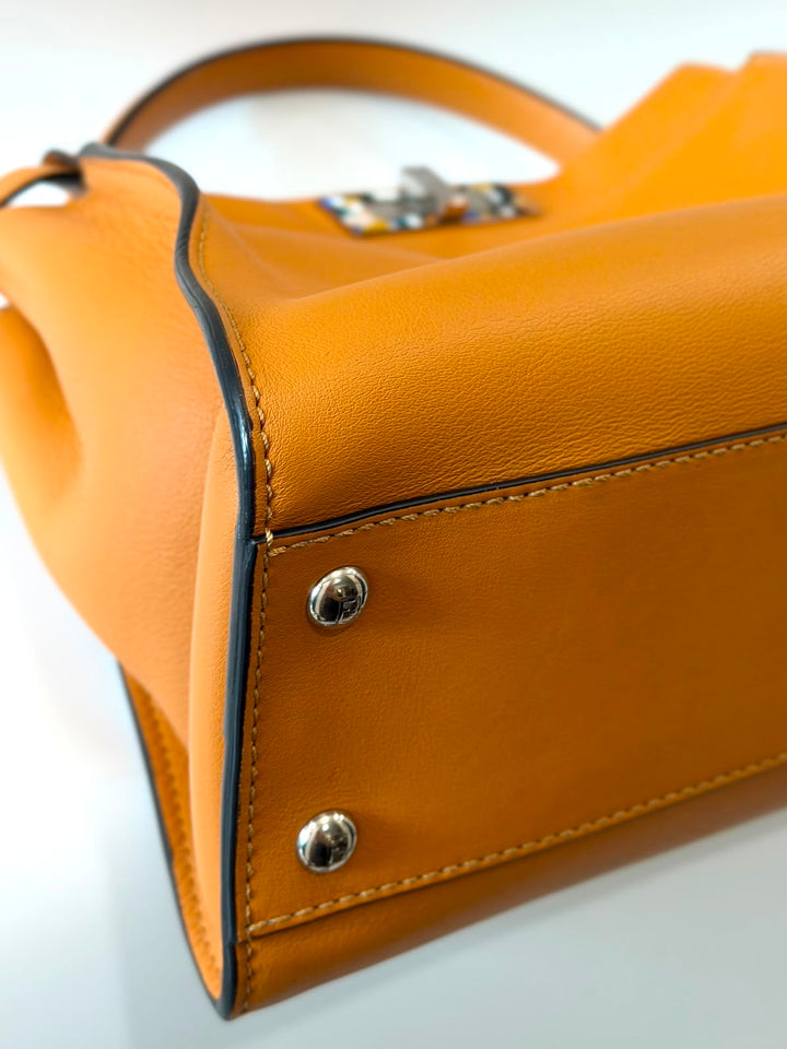 FENDI PEEKABOO NAPPA LEATHER PLEXIGLASS ACCENT SHOULDER  BAG