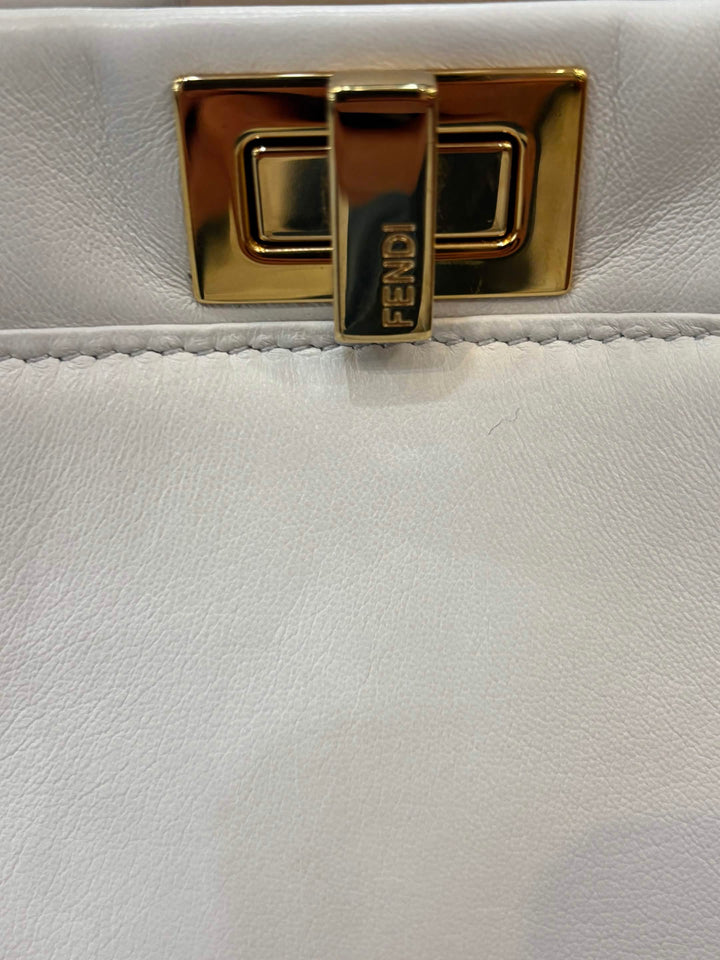 FENDI PEEKABOO CALFSKIN LEATHER SMALL HANDBAG