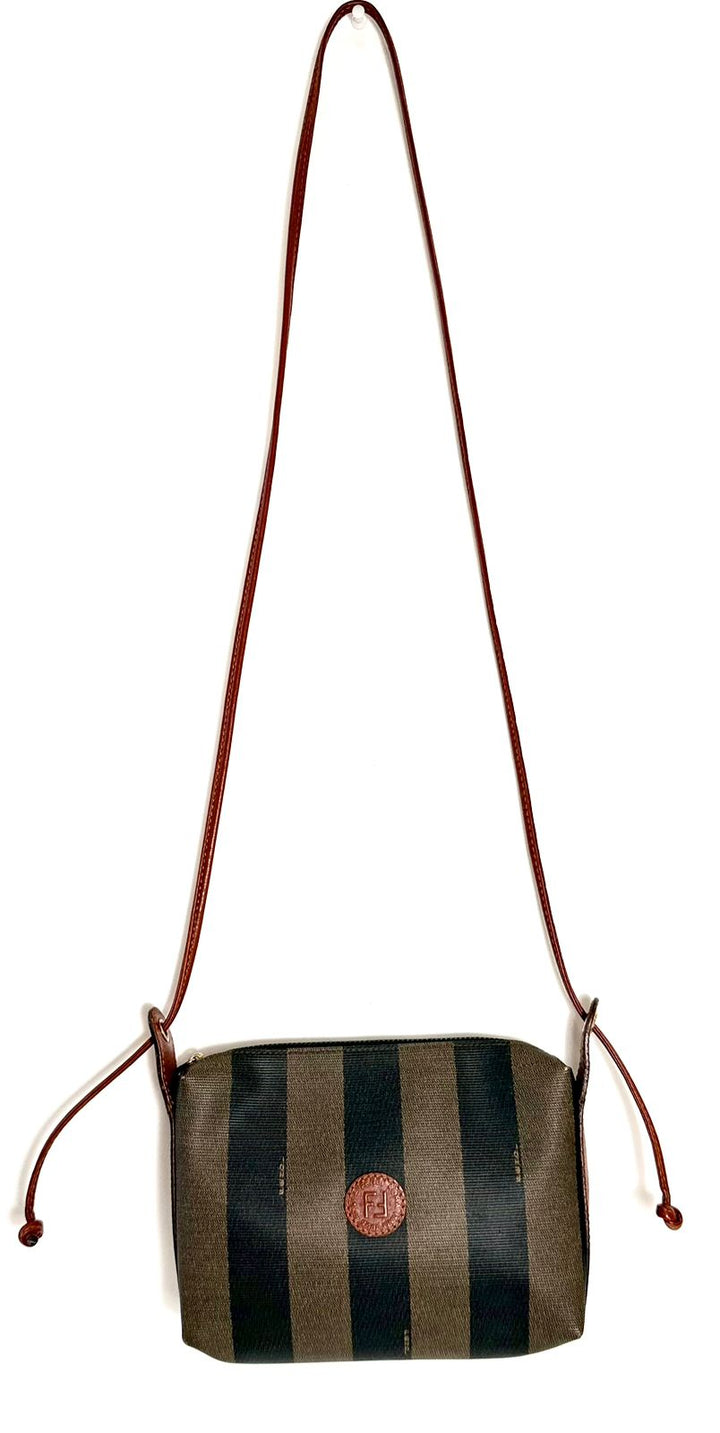 FENDI ROMA PEQUIN STRIPE SHOULDER BAG