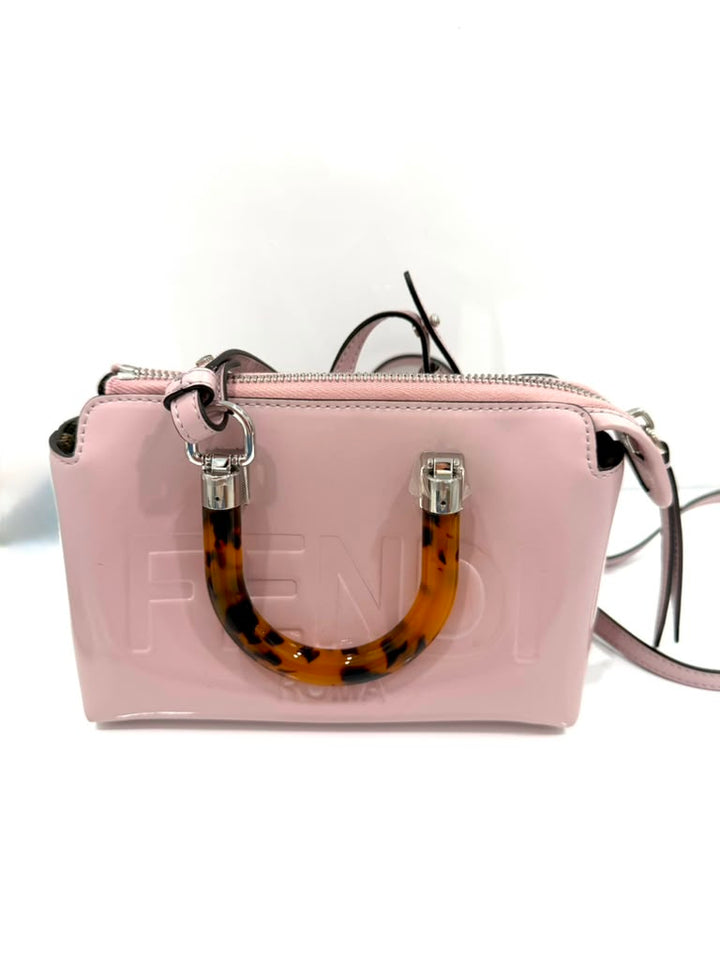 FENDI PLEXIGLASS LOGO EMBOSSED MINI BY THE WAY BOSTON BAG