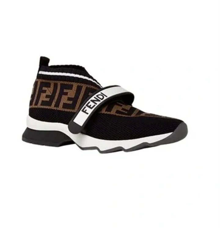 FENDI FOREVER FENDI ROCKOKO FF JACQUARD STRETCH KNIT SNEAKERS