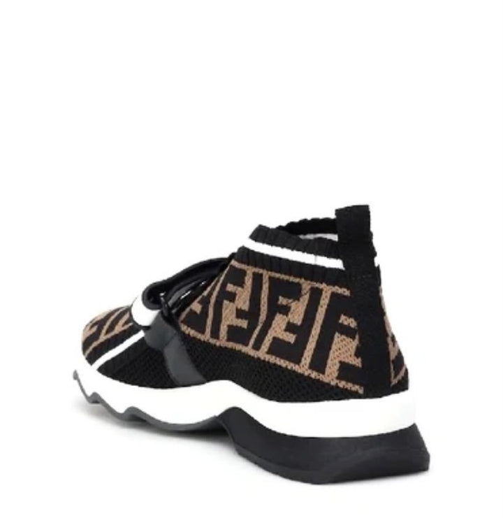 FENDI FOREVER FENDI ROCKOKO FF JACQUARD STRETCH KNIT SNEAKERS