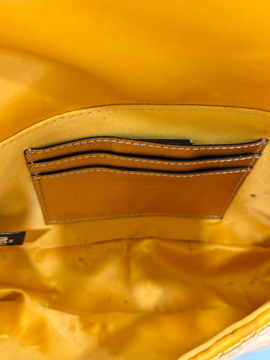FENDI SATIN SEQUIN MINI BAGUETTE 1997 GOLD HANDBAG