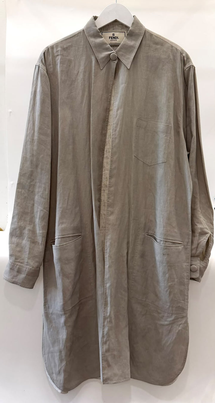 FENDI VINTAGE LINEN LONG SHIRT