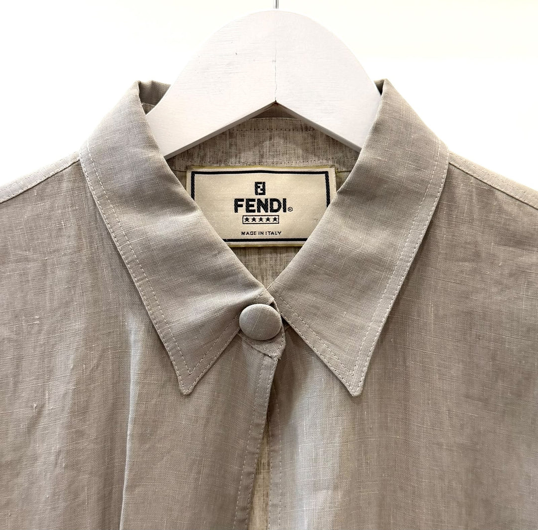 FENDI VINTAGE LINEN LONG SHIRT