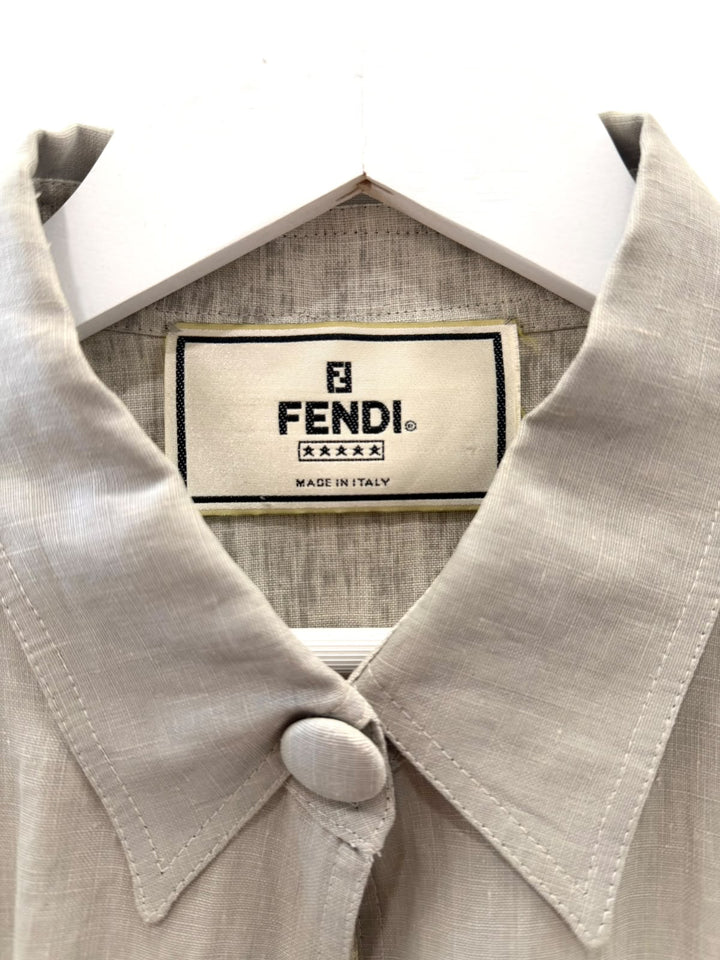 FENDI VINTAGE LINEN LONG SHIRT