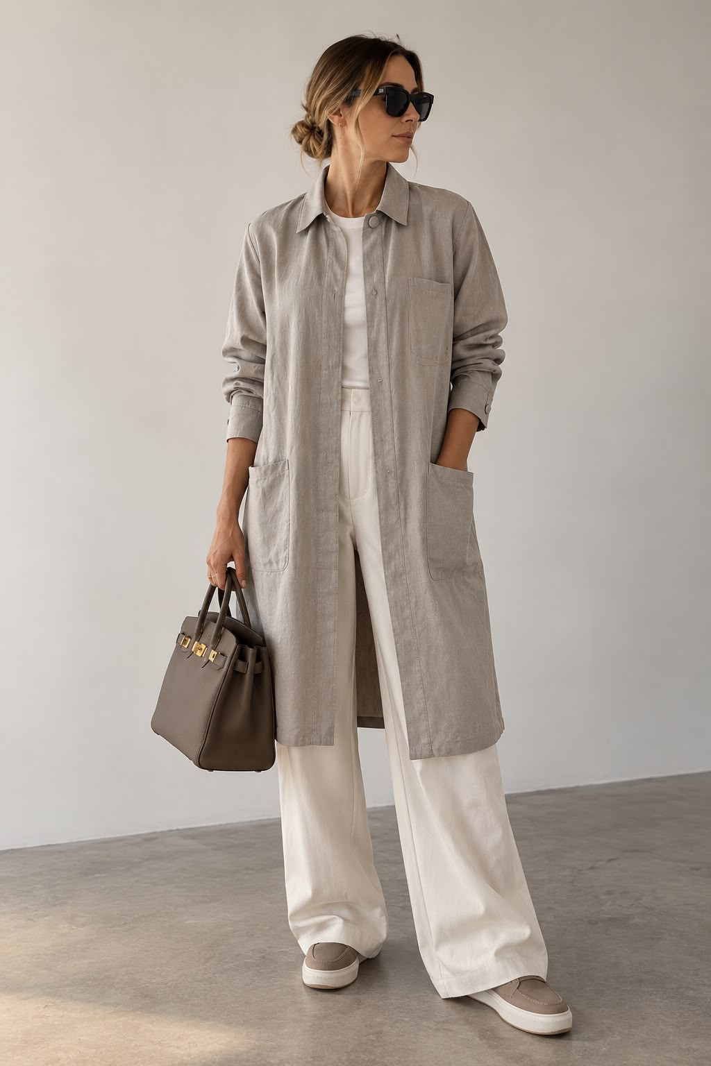 FENDI VINTAGE LINEN LONG SHIRT