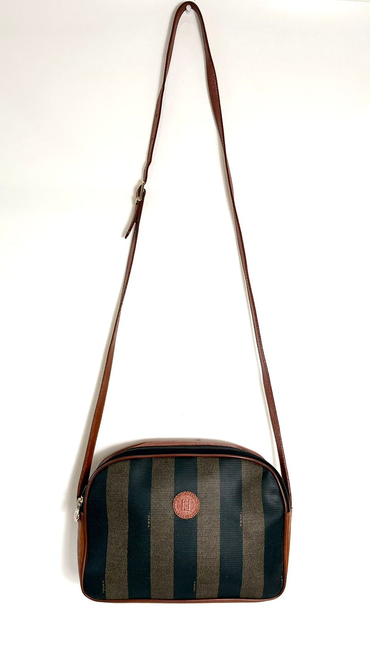 FENDI VINTAGE PEQUIN STRIPED SHOULDER BAG