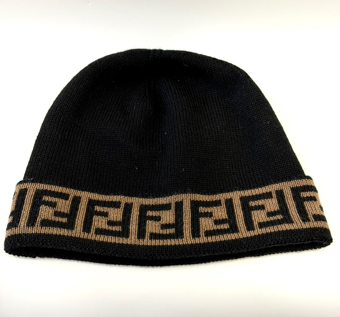 FENDI WOOL KNIT ZUCCA BEANIE