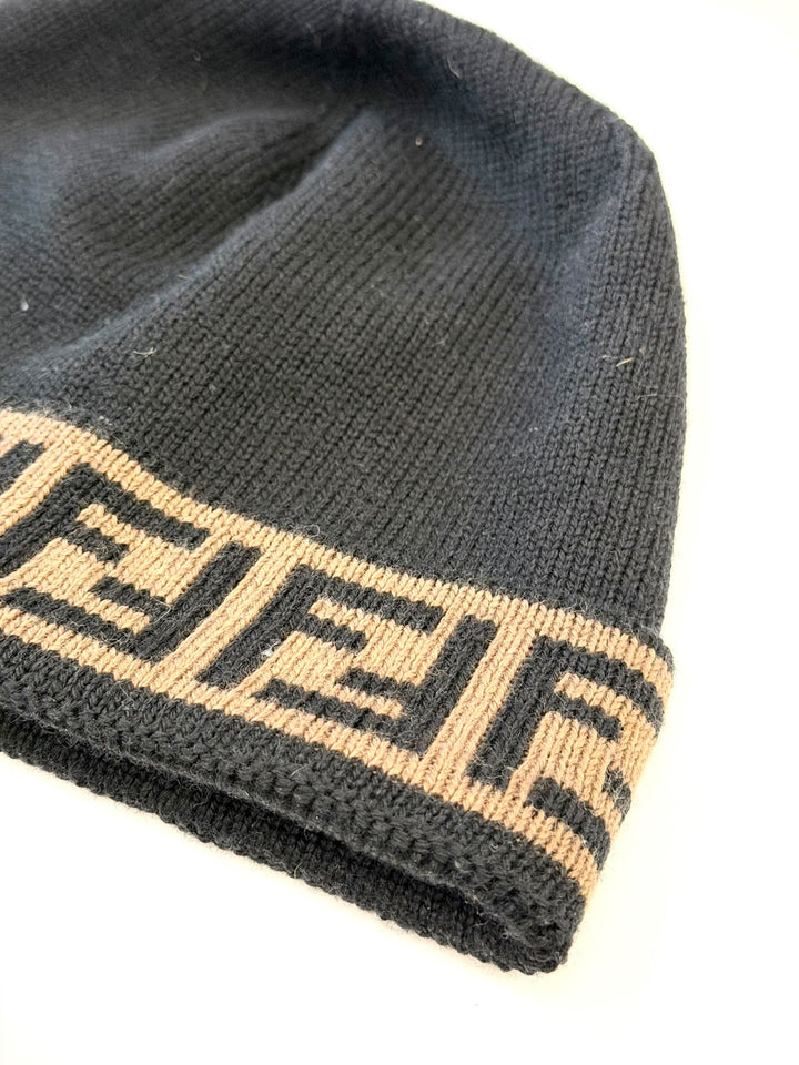FENDI WOOL KNIT ZUCCA BEANIE