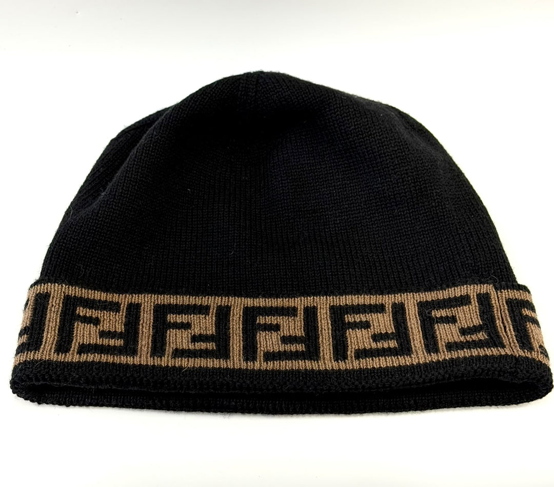 FENDI WOOL KNIT ZUCCA BEANIE