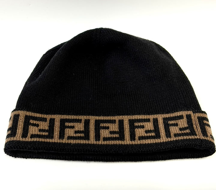 FENDI WOOL KNIT ZUCCA BEANIE