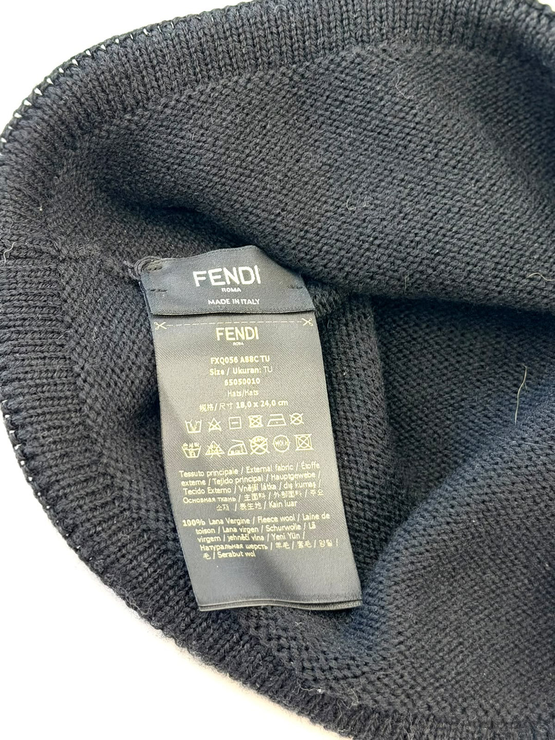FENDI WOOL KNIT ZUCCA BEANIE