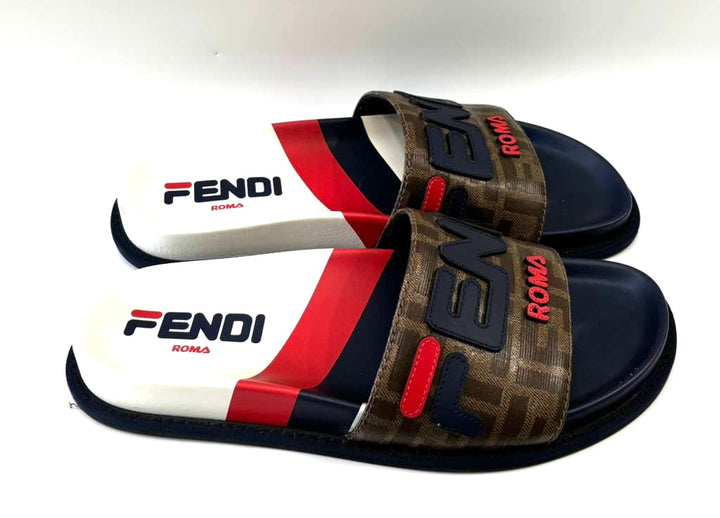 FENDI X FILA FF LOGO COMFORT SLIDE SANDALS (LIMITED EDITION)