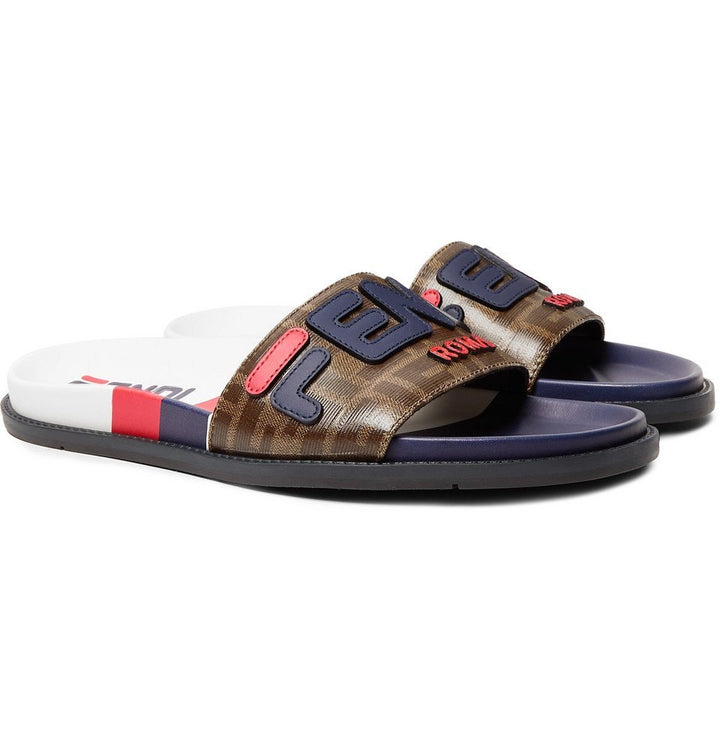 FENDI X FILA FF LOGO COMFORT SLIDE SANDALS (LIMITED EDITION)