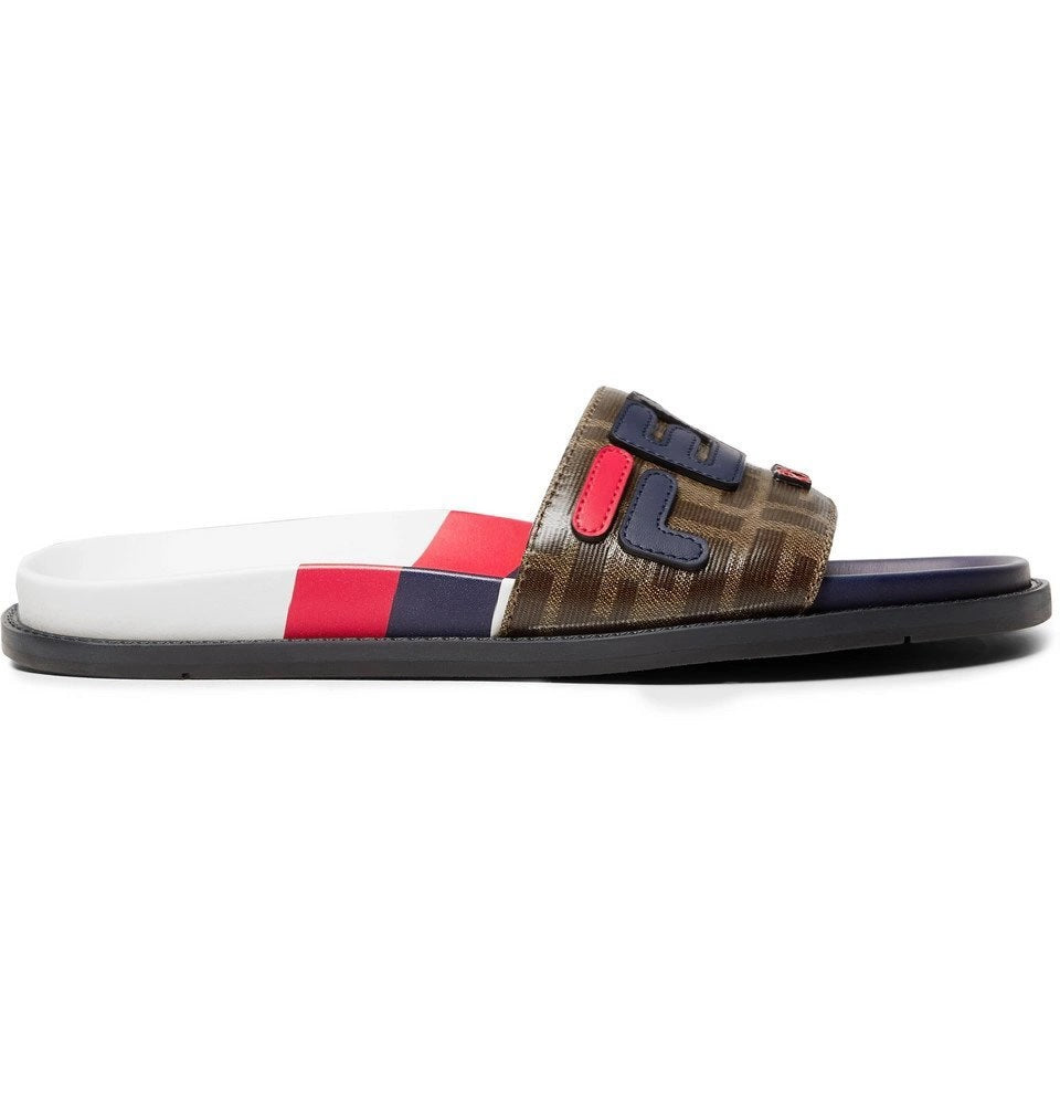 FENDI X FILA FF LOGO COMFORT SLIDE SANDALS (LIMITED EDITION)