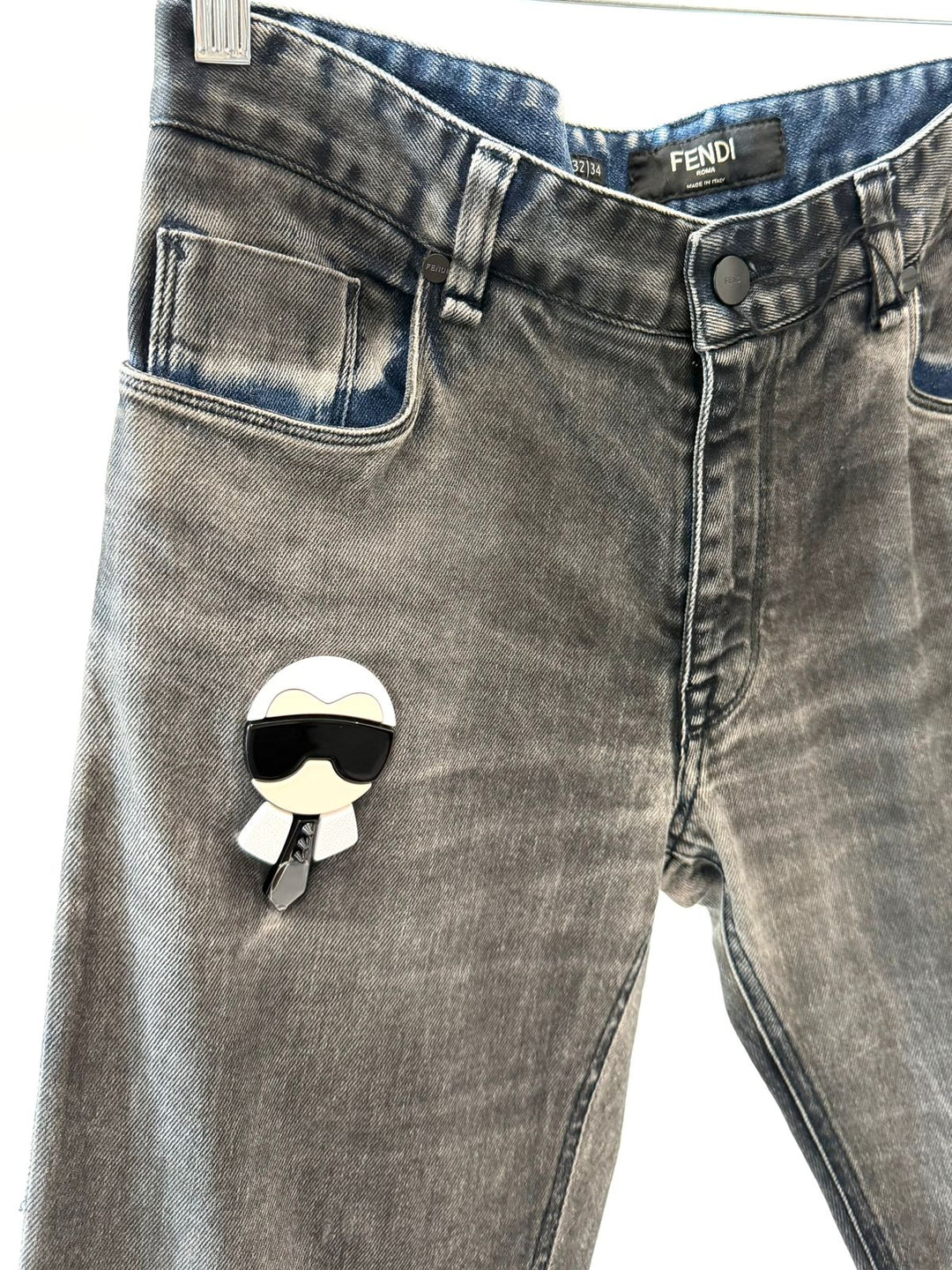 FENDI X KARL LAGERFIELD STRAIGHT LEG JEANS