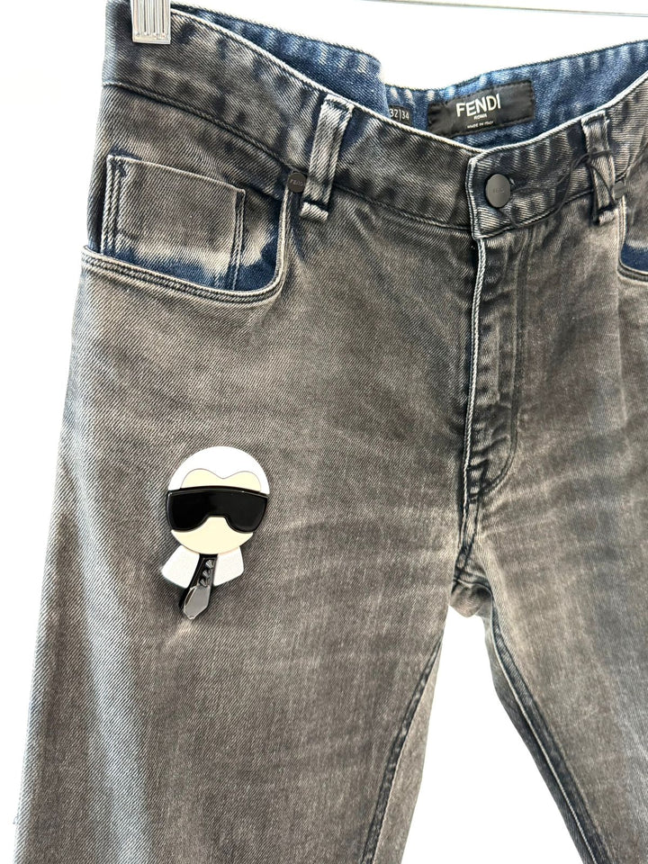 FENDI X KARL LAGERFIELD STRAIGHT LEG JEANS