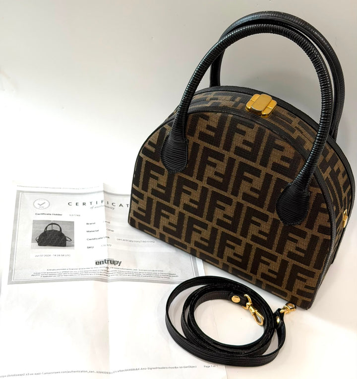 FENDI ZUCCA CANVAS HANDBAG