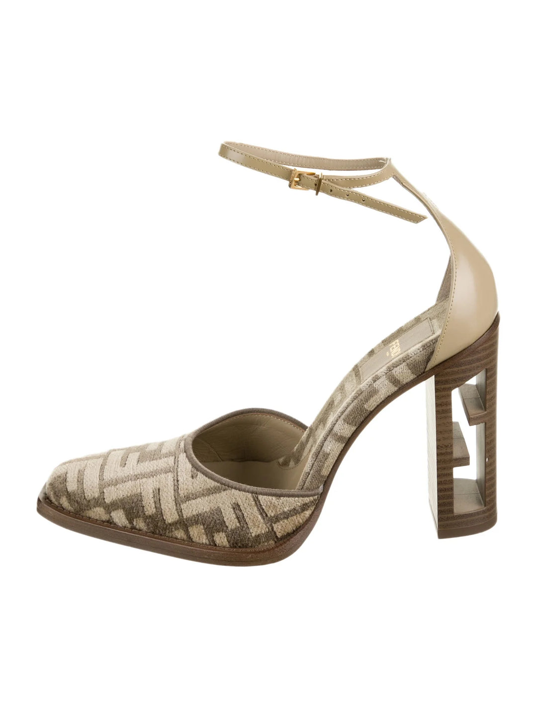 FENDI ZUCCA FF LOGO JACQUARD &amp; LEATHER D&