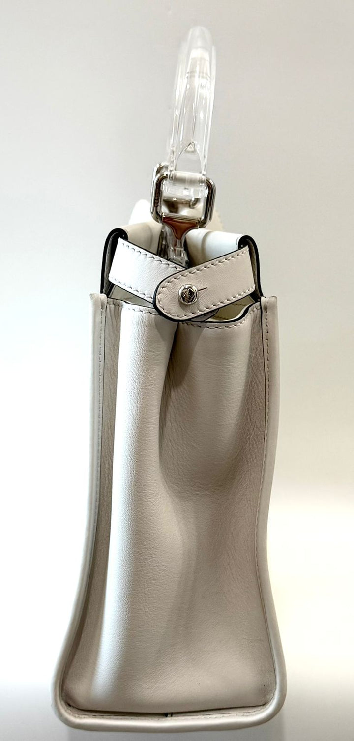 FENDI PEEKABOO FF ZUCCA CLEAR PVC CALFSKIN LEATHER SHOULDER BAG