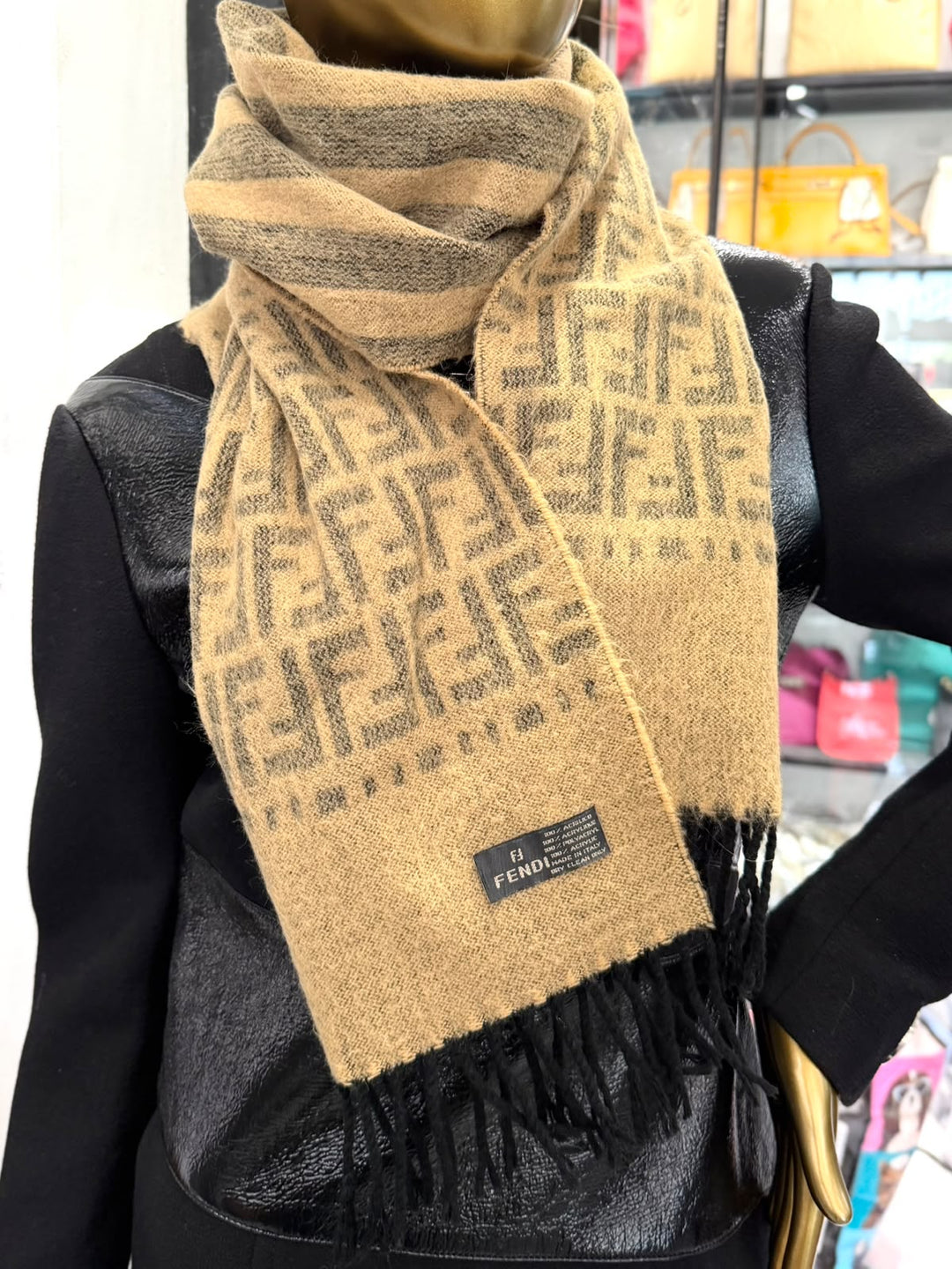 FENDI ZUCCA WOOL SCARF
