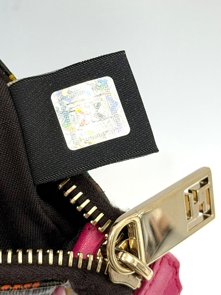 FENDI ZUCCHINO SPALMATI FF MULTICOLOR CHAIN POCHETTE BAG