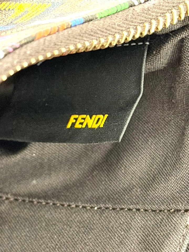 FENDI ZUCCHINO SPALMATI FF MULTICOLOR CHAIN POCHETTE BAG