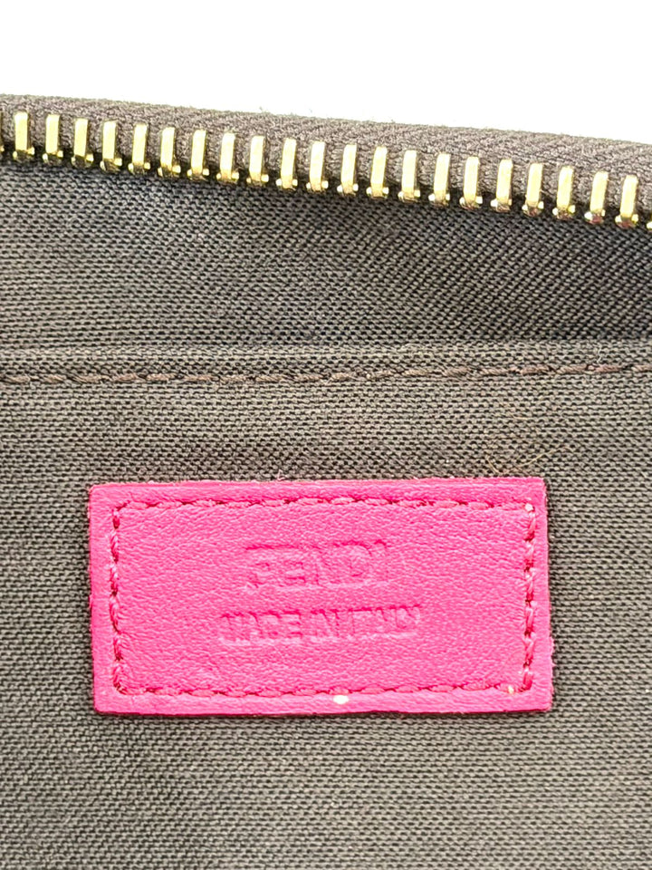 FENDI ZUCCHINO SPALMATI FF MULTICOLOR CHAIN POCHETTE BAG