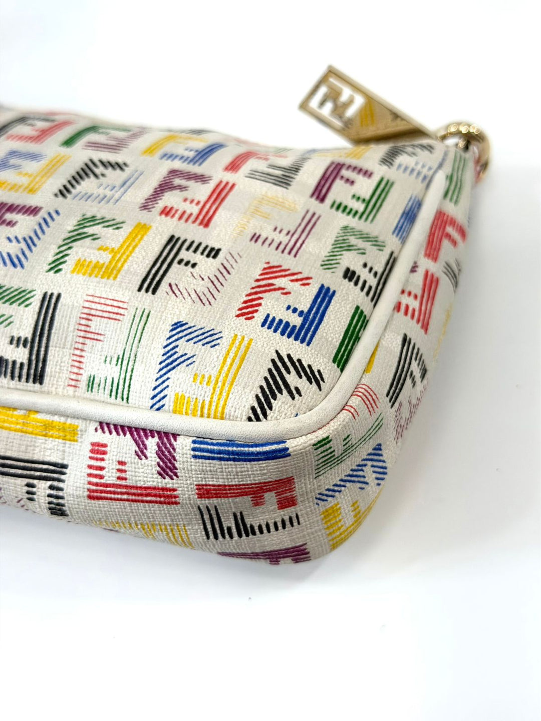 FENDI ZUCCHINO SPALMATI FF MULTICOLOR CHAIN POCHETTE BAG